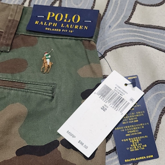 SOLD!!! $98.50 Polo Ralph Lauren Men's Camo Shorts "Relaxed Fit" Size 32 - Picture 6 of 10